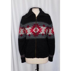 LRL RALPH LAUREN Jeans Co. Intarsia Southwestern Cardigan Wool ~ Large Women’s
